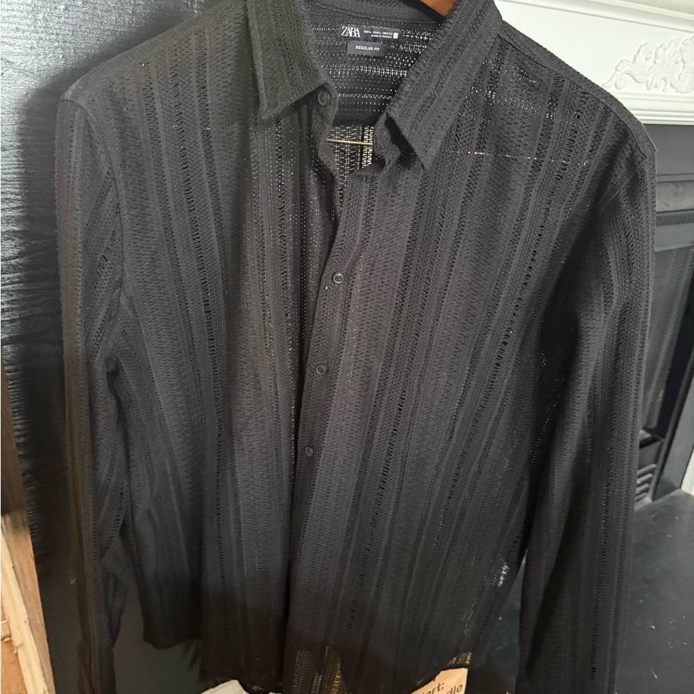 Zara Black Open-Knit Sweater - Picture 4 of 11